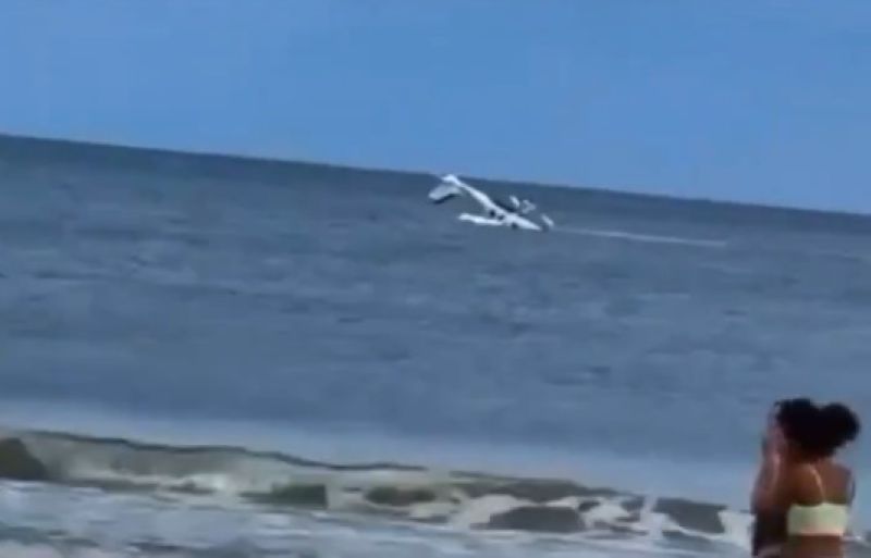 A single-engine aircraft crashed into the ocean close to the Oak Island Pier at 705 Ocean Drive, North Carolina