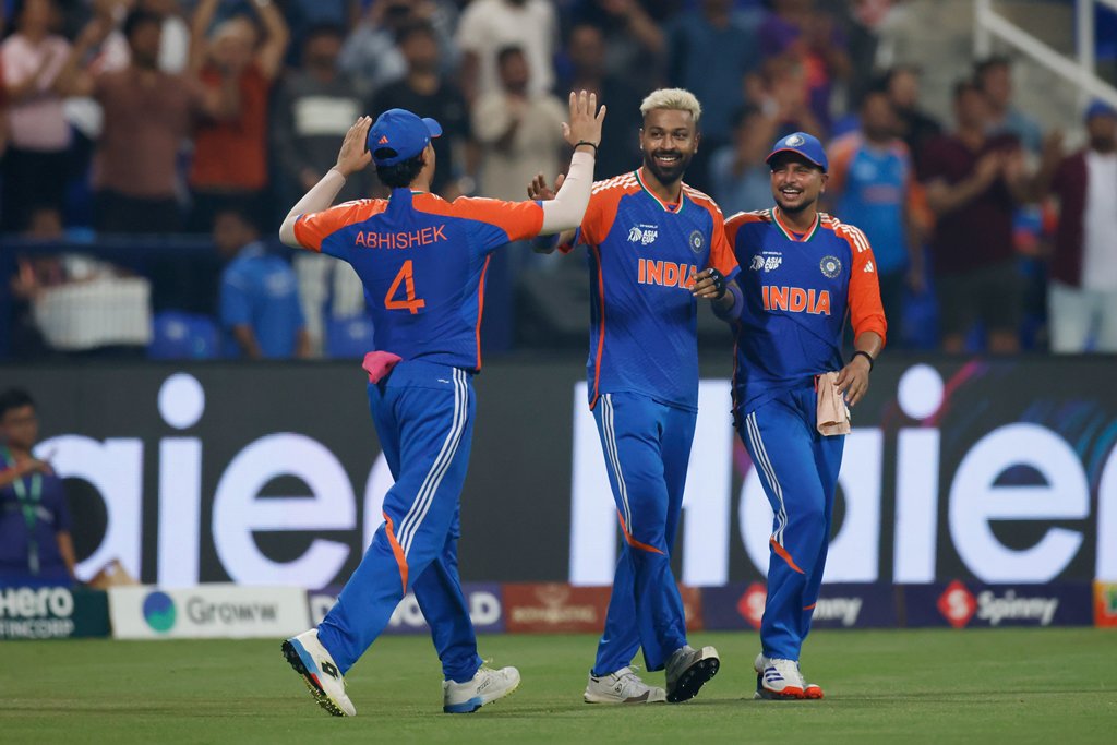 Oman vs India Hardik Pandya celebrates