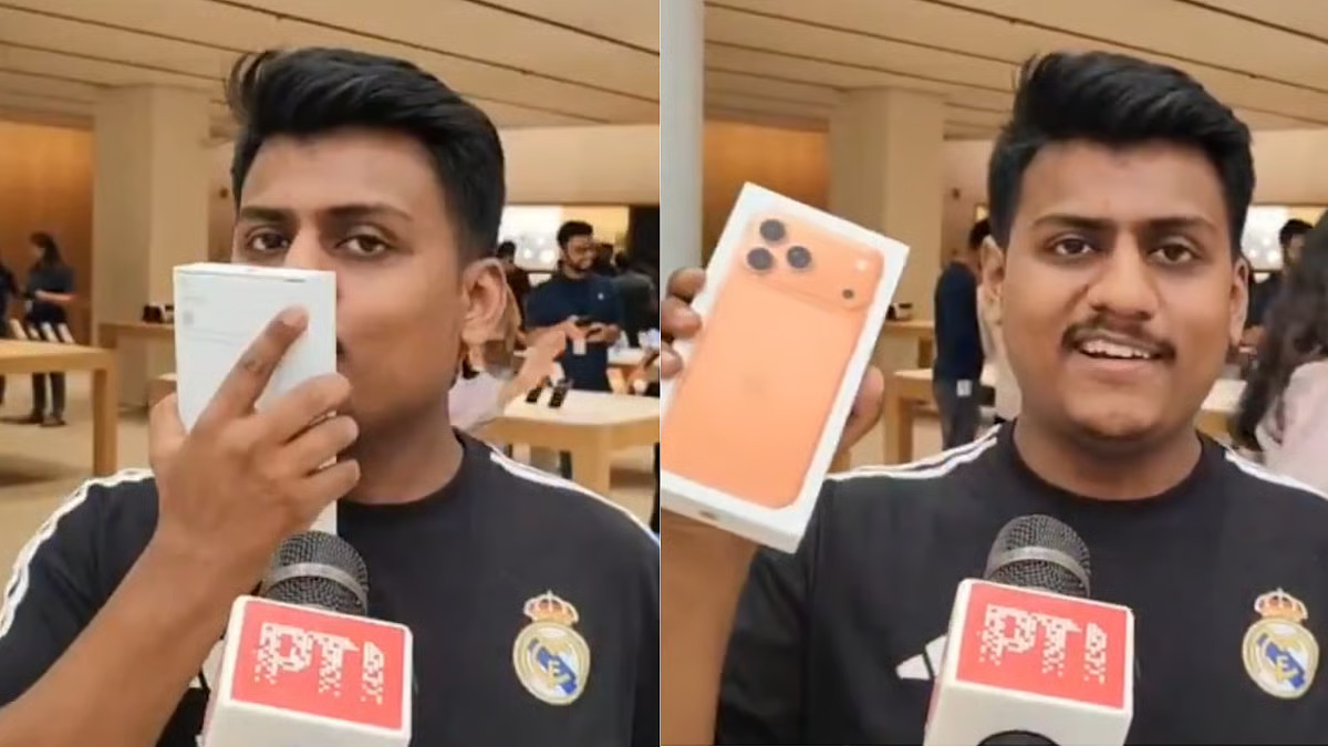 “I love this colour”: Muslim man buys orange iPhone 17, Video goes VIRAL