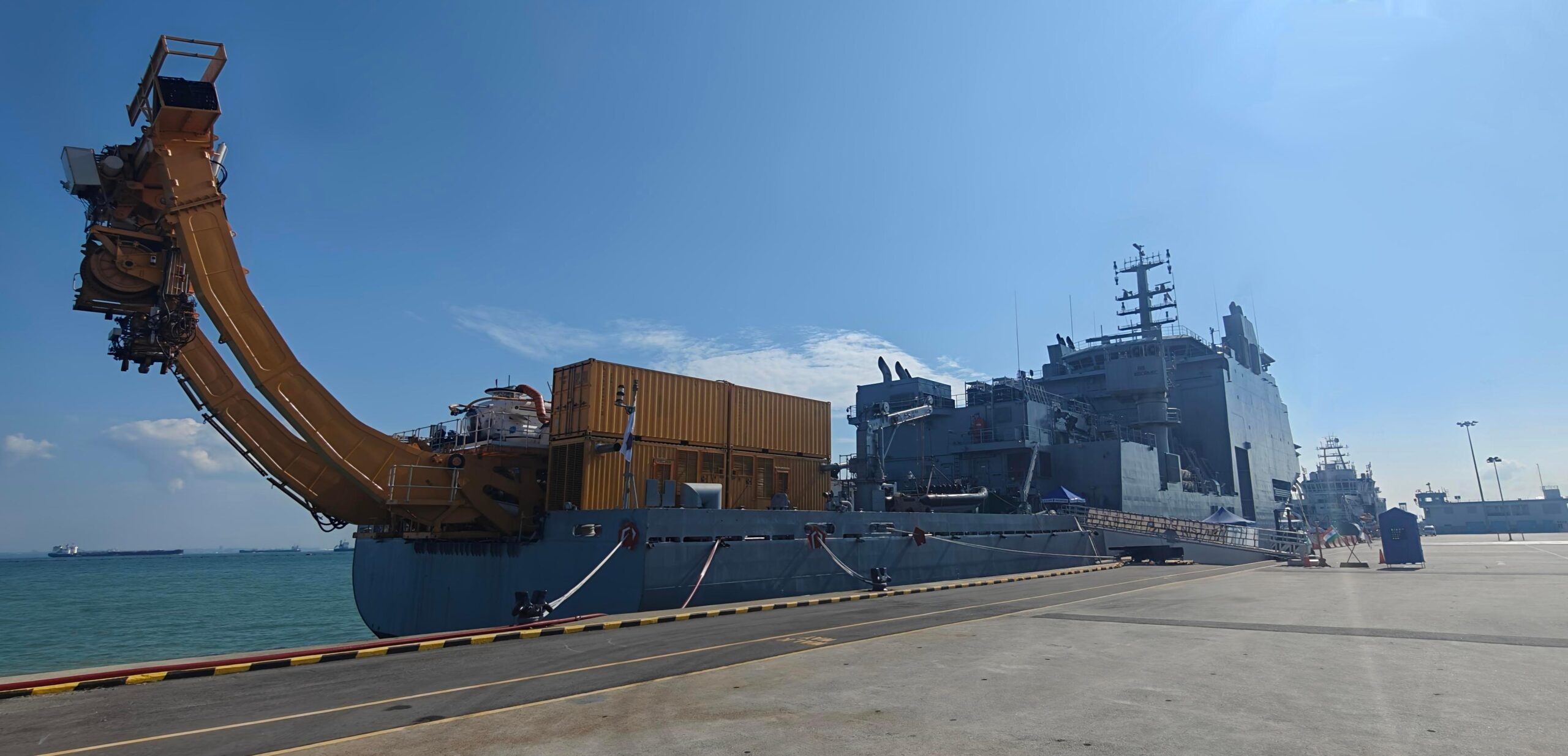 Singapore: Indian Navy’s INS Nistar reaches Changi for maiden port call