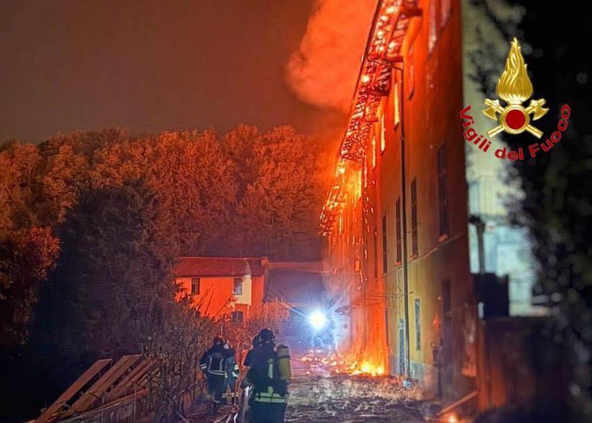 At least 21 nuns were evacuated after a massive fire broke out at the 400-year-old Bernaga Monastery in northern Italy on Saturday