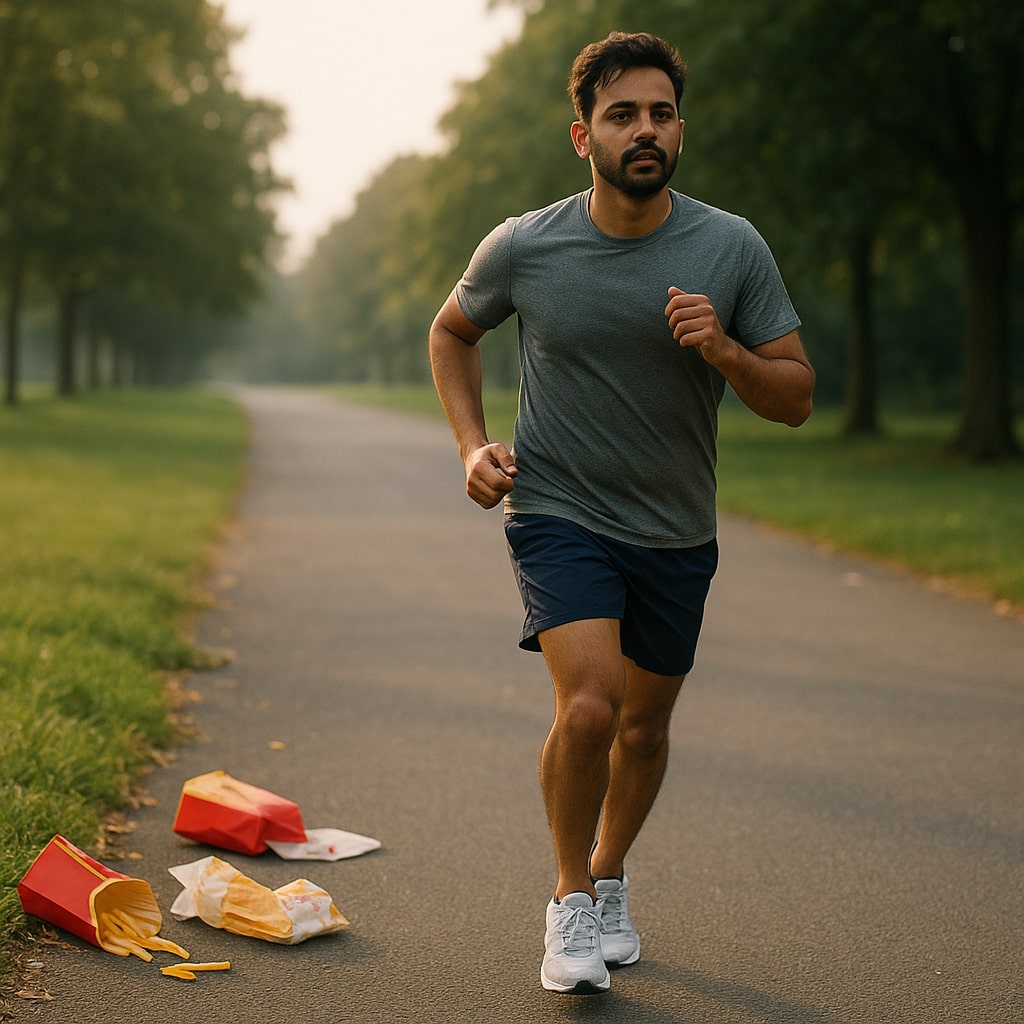 An AI-generated representational image of a person jogging.