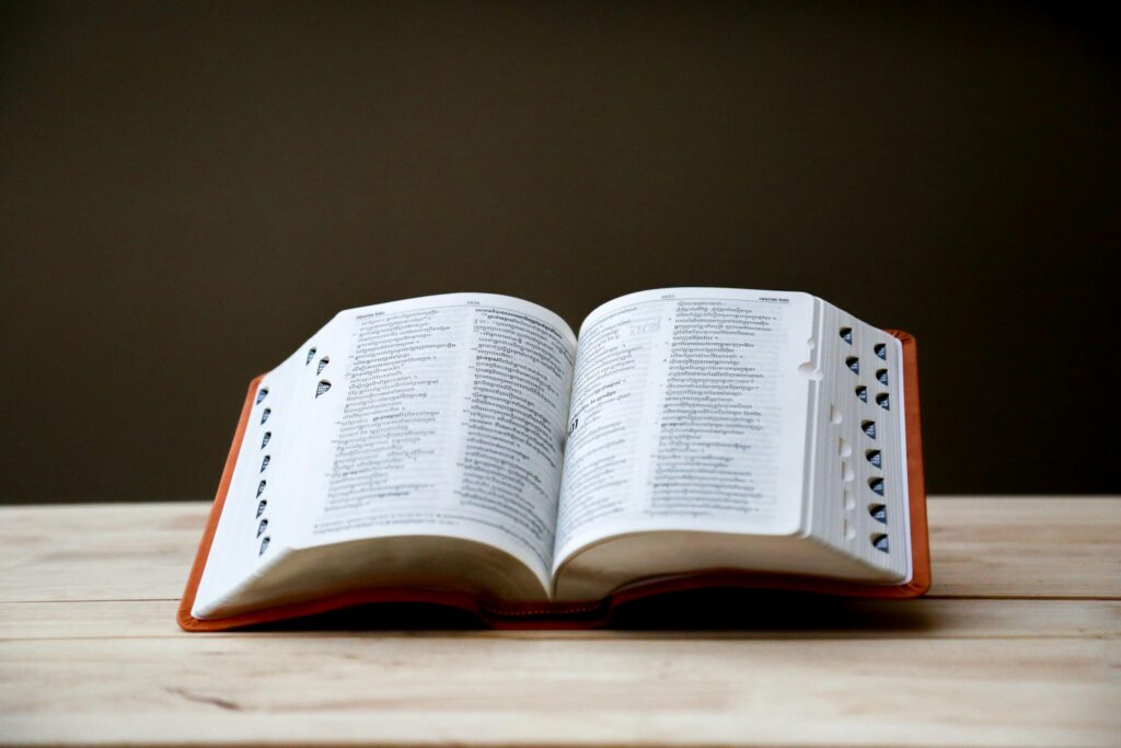 A dictionary is shown here as part of a representational image.