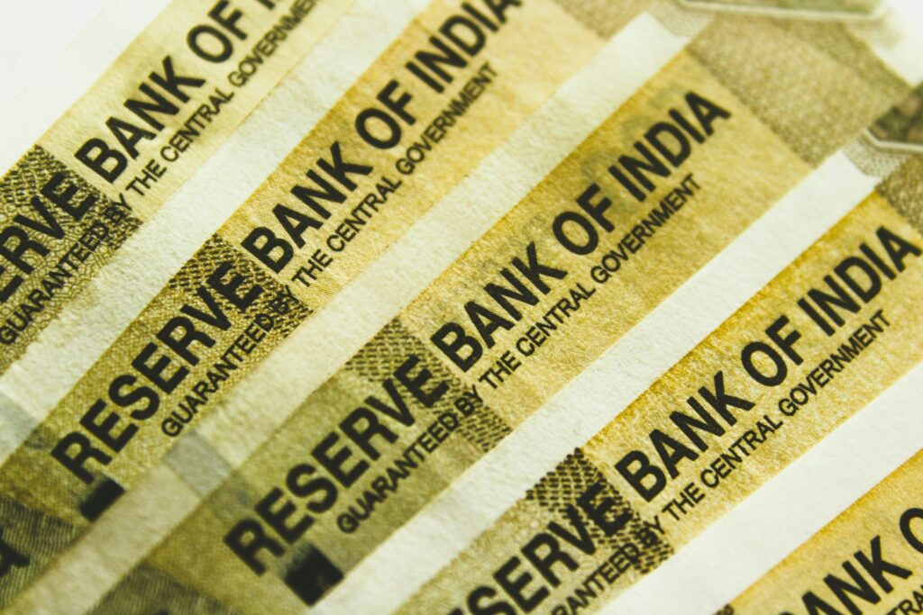 Reserve Bank of India printed on currency notes