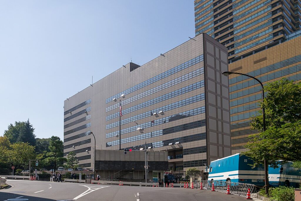 At least one person was injured after a knife-wielding man attacked him when he was stopped for questioning close to the US Embassy in Tokyo city in Japan.