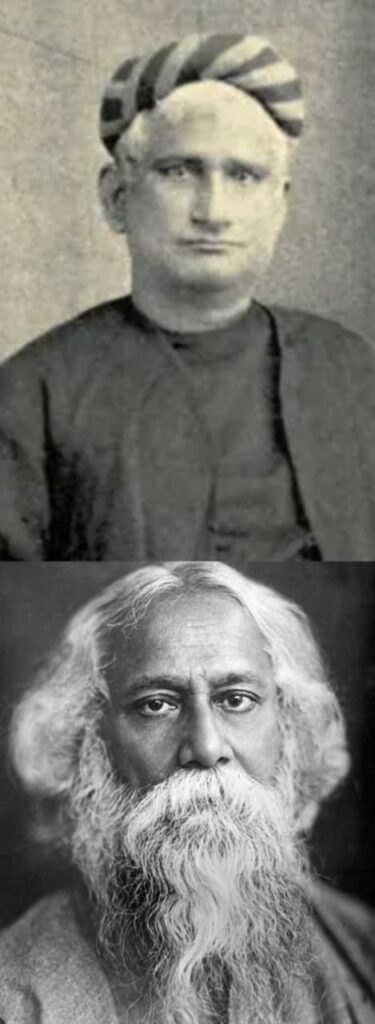 Vande Mataram songwriter and novelist Bankim Chandra Chattopadhyay (top) and the great poet Rabindranath Tagore (above)
