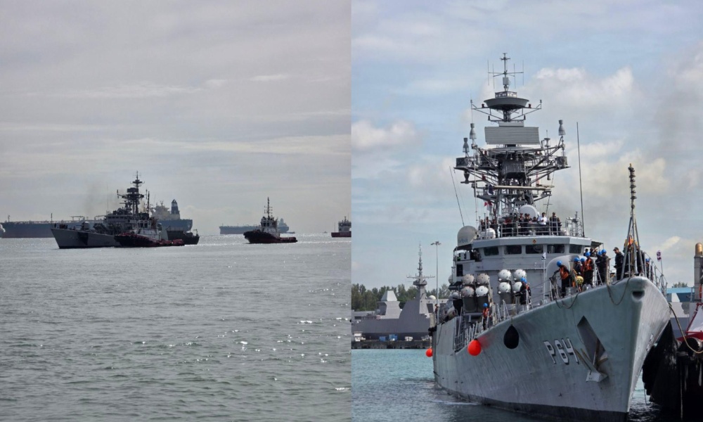 INS Karmuk is taking part in a joint drill