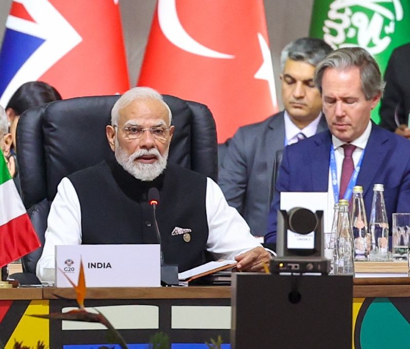 Modi addressed the third session of the G20 Summit on "A Fair and a Just Future for All - Critical Minerals; Decent Work; Artificial Intelligence"