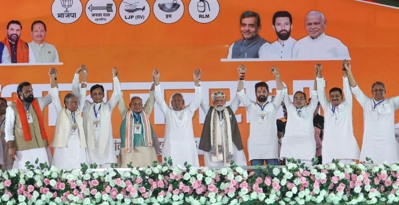 Modi–Nitish sweep Bihar! NDA’s mega victory leaves Mahagathbandhan in total collapse  