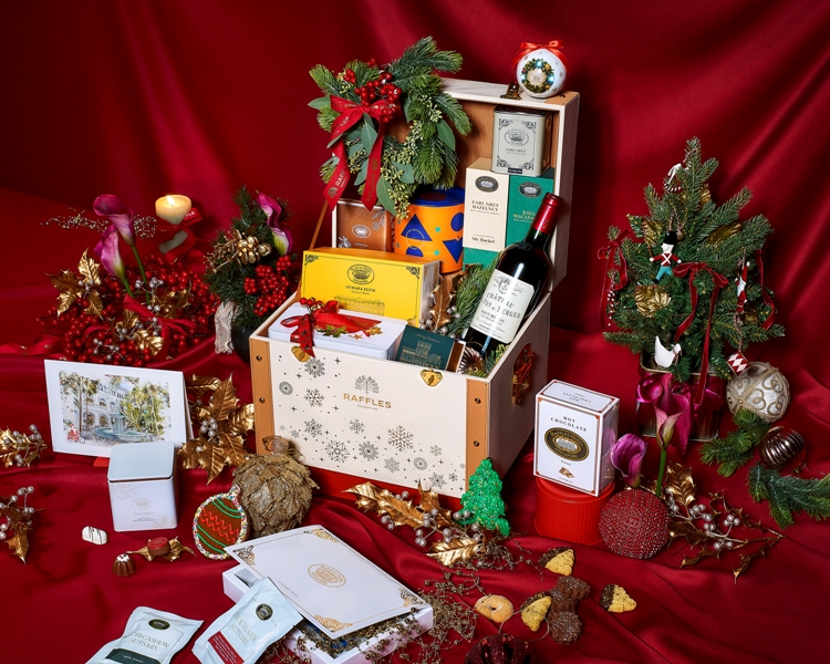 Festive Gift Hamper available at Raffles Boutique. Photo courtesy: Raffles Hotel Singapore