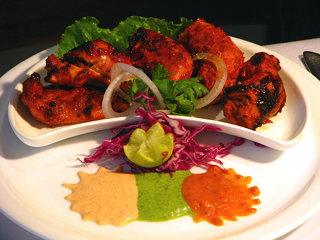 Tandoori chicken dish, a speciality in Lucknow