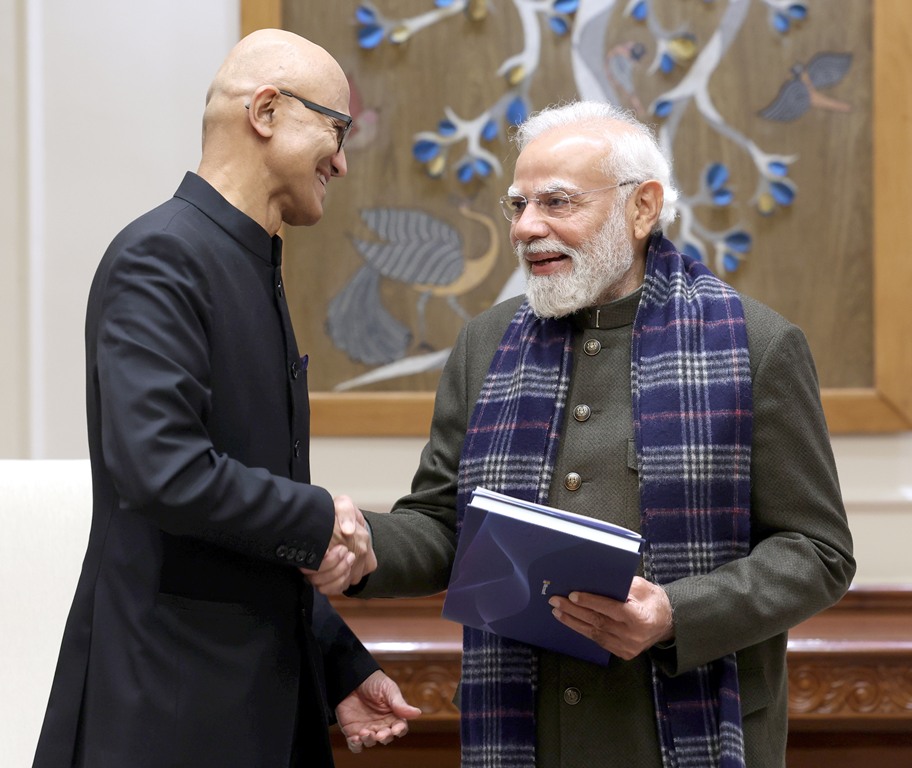 Microsoft commits USD 17.5 billion to build India’s AI infrastructure after Nadella-Modi meeting